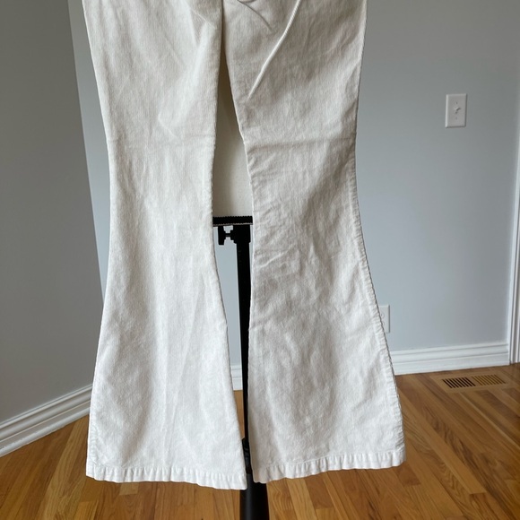 Hollister High Rise Flare 1R waist 25 ivory cream corduroy flare pants festival - Picture 14 of 15